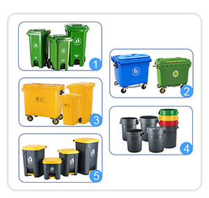 Contenedor de basura móvil de 4 ruedas, de plástico de 1100L bote de basura, con pedal de pie - Product Image 3