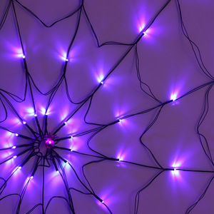 Hot Sale 8 Modes Battery USB Powered Purple Orange Led <strong>Spider</strong> <strong>Net</strong> Halloween Party Lights for Decoration