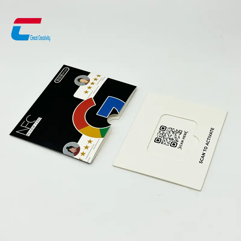 Housse cadeau pour cartes de visite pour google review cards boîte d'emballage rigide en carton noir