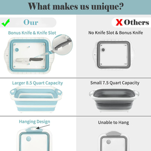 Biểu Tượng Tùy Chỉnh Trong Kho Lớn 3 Trong 1 Có Thể Gập Lại Thớt Hội Đồng Quản Trị Đầy Màu Sắc Rau Lưu Vực Nhựa Xô Đóng Mở Và Cắt Hội Đồng Quản Trị - Product Image 2