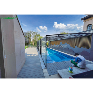 出厂价格坚固稳定的定制铝池外壳，带pc板防紫外线游泳池屋顶 - Product Image 6