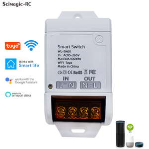 E0703 Tuya WIFIスマートリモートスイッチ6600W 30A AC 85-250Vオフモジュール20AリレータイマースマートライフAlexaコントロール - Product Image 5
