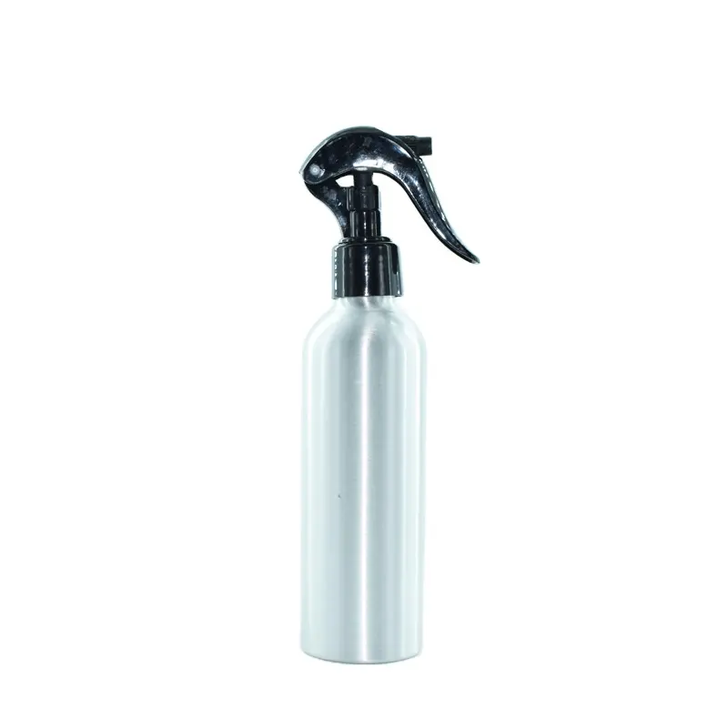 Aluminium-Sprüh flasche 500ml 250ml 8 Unzen 150ml 100ml Silbermetall-Kosmetik behälter mit Abzugs sprüh gerät für Hautpflege-Haaröle