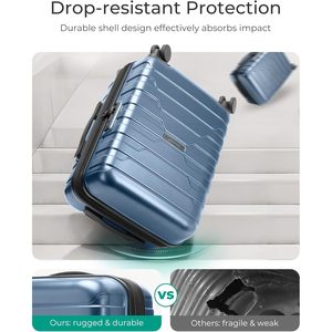 BAGSMART 20 Inch Carry-On Luggage Lightweight <strong>100</strong>% PC Hard with Alloy <strong>Trolley</strong> and TSA Lock Simple Style - Product Image 4