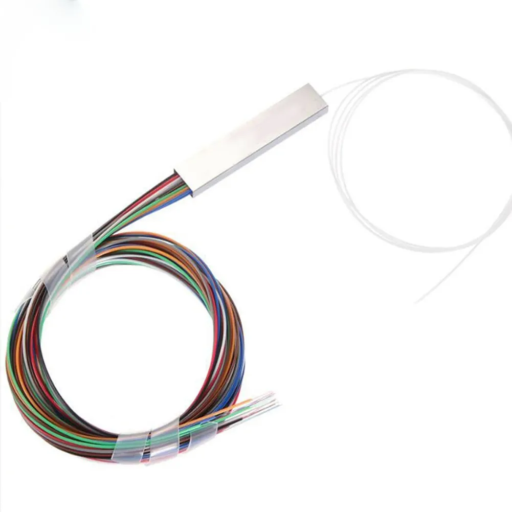 Divisor PLC de fibra óptica, sin conector, tubo de acero, tipo mini, color blanco/mezclado para entrada/salida, 1x2x4x8