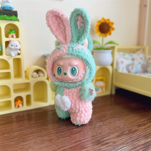 Pembe-yeşil şiddetli tavşan kostüm peluş tavşan oyuncak-sevimli sevimli arkadaşı, çocuklar ve yetişkinler için yumuşak doldurulmuş hayvan - Product Image 3
