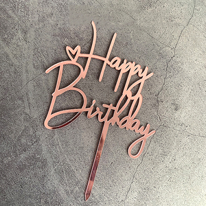 Bánh sinh nhật trang trí vàng đen Acrylic bánh Topper Đảng Baking bánh trang trí nguồn cung cấp Hạnh Phúc sinh nhật - Product Image 3