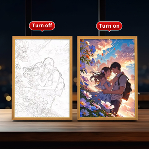 Hot bán tùy chỉnh LED ánh sáng ban đêm 3D khung ảnh bằng gỗ với 3 màu sắc nghệ thuật Deco Thiết kế hộp bóng cho các cặp vợ chồng phòng ngủ trang trí nội thất đèn - Product Image 2