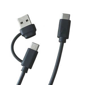 Cable multicargador 2 en 1 tipo C USB A/C macho a tipo C macho carga rápida cobre puro para impresora ordenador y escáner de código de barras
