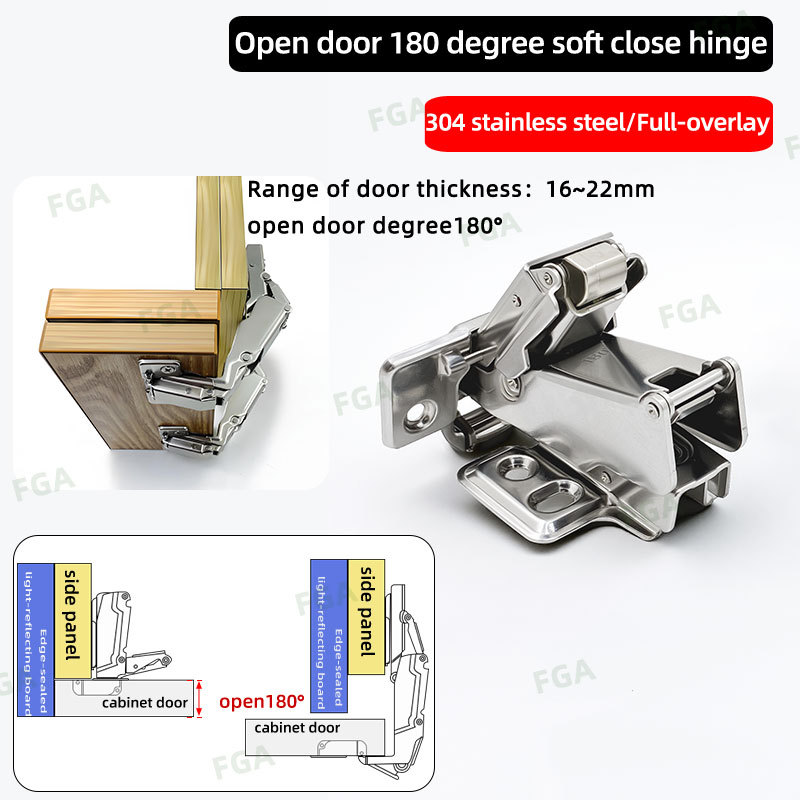 Open door 180 degree Soft Close (Full-overlay)
