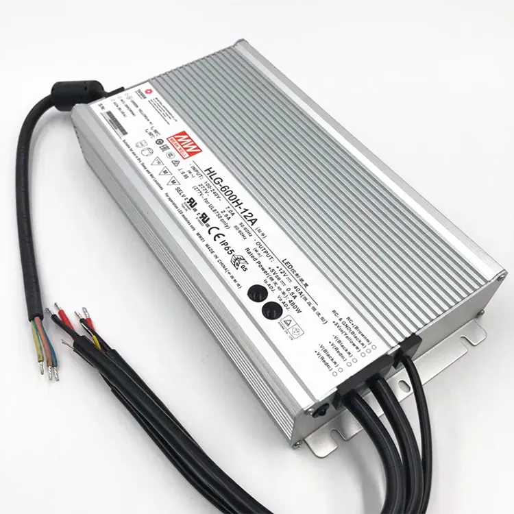 Meanwell HLG-600H 600W, Output Tunggal Tahan Air Led Driver Catu Daya Berarti HLG-600H-24A dengan Baik