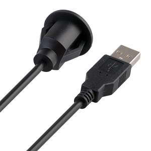 USB 2.0公对母圆形面板安装扩展电缆编织屏蔽打印机计算机条形码扫描仪库存产品