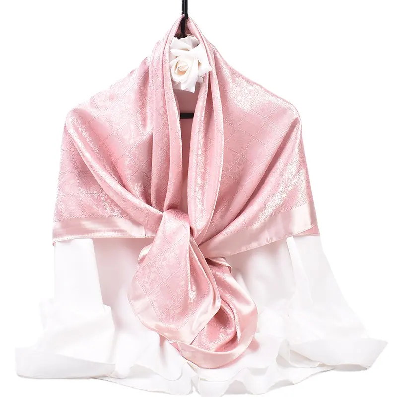 Sciarpa quadrata di seta pashmina di cotone Jacquard paisley colorato oversize per le donne scialle avvolgente eleganza altre sciarpe