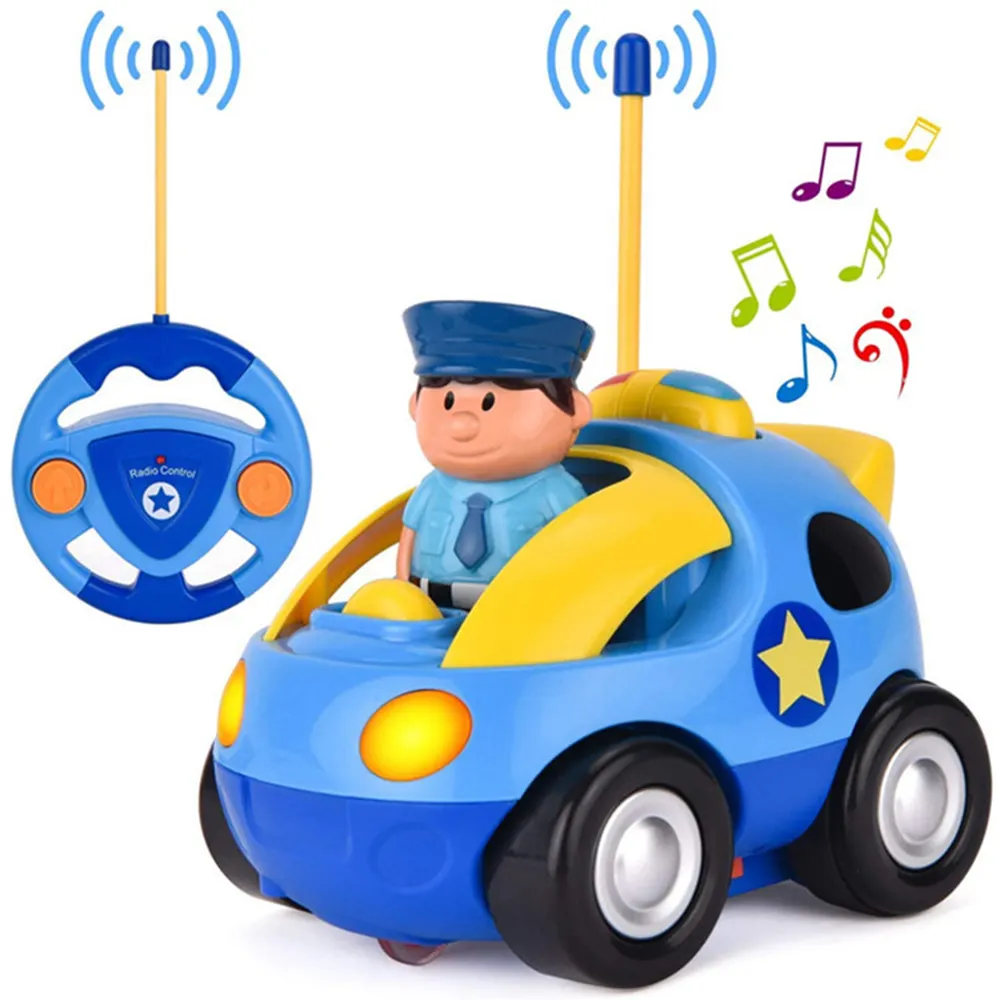 Cartoon Afstandsbediening Auto 'S-Politie Auto En Race Auto-Radio Controle Speelgoed Voor Kinderen Jongens En Meisjes Voor Peuter 2-4