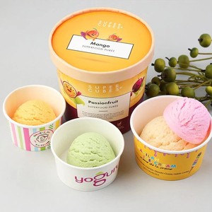 Fabrika toptan özel baskılı yüksek kaliteli gıda sınıfı tek sızdırmaz <span class=keywords><strong>8oz</strong></span> 12oz dondurma bardak