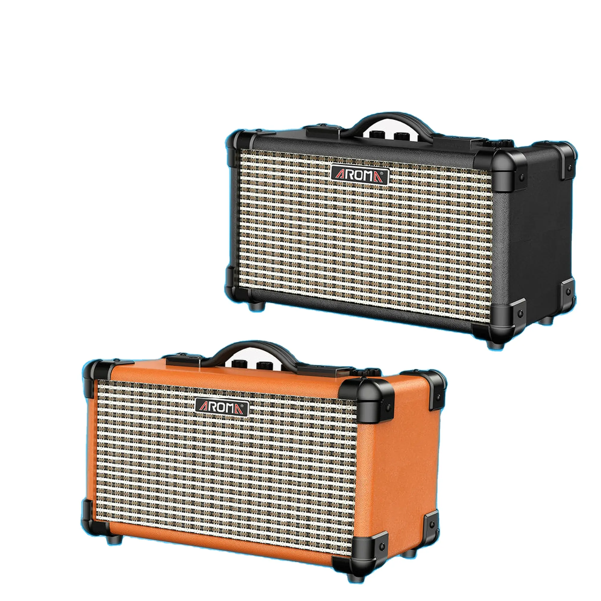 Toptan fiyat AROMA 15W taşınabilir Amp mikrofon arayüzü dahili şarj edilebilir pil elektrik gitar için