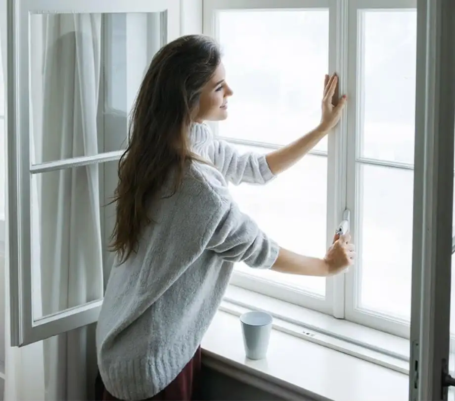 Ventana de marco de aluminio acústico con malla de pantalla