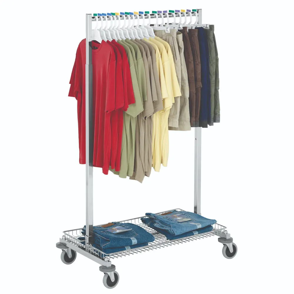 Compacto e versátil Rolling Rack Altura fixa e altura ajustável Modelos disponíveis Opcional Wire Bottom Shelf ou Basket