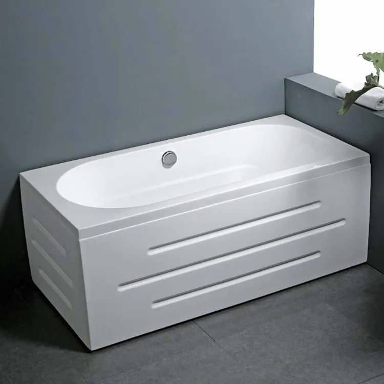 HILITE foshan factory Hotel bianco acrilico vasca da bagno piede confortevole vasca idromassaggio rettangolare con scarico