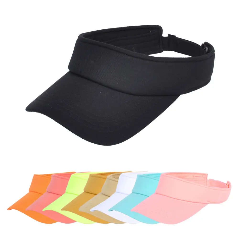 Chapeau en tissu de maille de sport pour hommes et femmes en gros été solide plaque légère crème solaire pare-soleil visière casquette