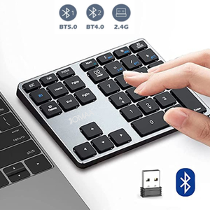 Teclado numérico inalámbrico JOMAA recargable 2,4G teclado numérico inalámbrico 35 teclas teclado numérico multidispositivo de aluminio para ordenador portátil