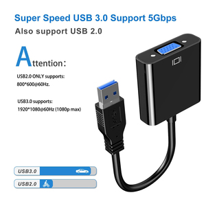 Adaptador USB a VGA, convertidor de pantalla múltiple de tarjeta de video externa para monitor de proyector de PC portátil - Product Image 3