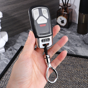 Lüks 3 düğmeli Audi deri anahtarlık kapak çinko alaşım ABS anahtar kabuk için Audi Q7/Q5L/A4L/A5 Fit Model anahtar kapağı kılıfı - Product Image 4