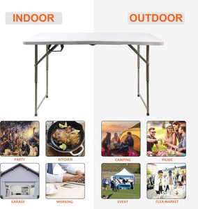 Ngoài trời trắng nhiệm vụ nặng nề nhựa dài 8ft gấp bảng cho tổ chức sự kiện dã ngoại - Product Image 5