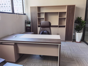 Ergonomic <strong>Computer</strong> <strong>Executive</strong> Desk MDF Wooden <strong>Executive</strong> Table Light Color Table with Oversized VentsDesk - Product Image 5