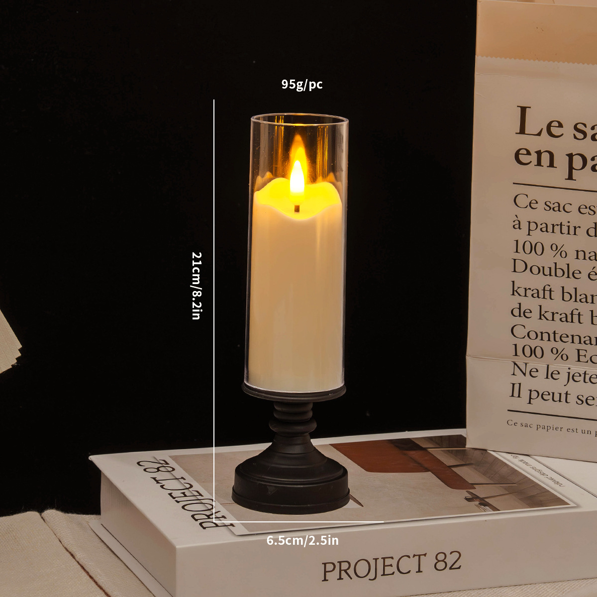 Tête de balle à base noire 6,5*21CM