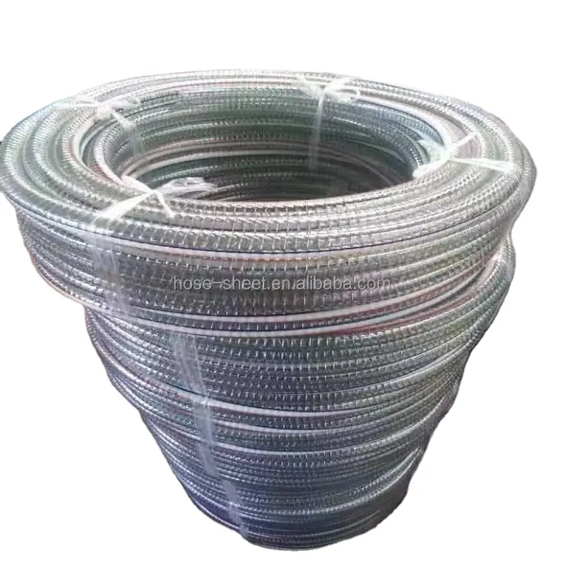 1/4 "~ 8" chiaro/trasparente PVC plastica spirale filo di acciaio aspirazione/scarico acqua morbido tubo