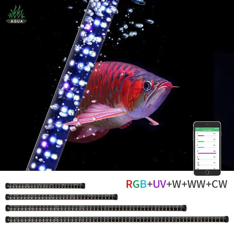 Schlussverkauf WEEK AQUA T12 RÜBE bräunlicht intelligente LED-Aquariumlampe für Koi Arowana Fische Lichter