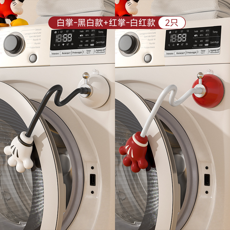 ถ้วยดูดสุญญากาศแข็งแรง 2 ชิ้น สีแดง สีขาว สีดำ และสีขาว