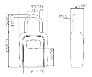 Güvenli anahtar saklama kilidi kutusu/açık 4 haneli duvara monte kombinasyon tuş kilidi kutusu hırsız kilidi - Product Image 5