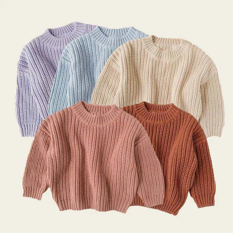 Vendita calda tenere in caldo i bambini personalizzati grosso maglia oversize lavorato a maglia neonato maglione maglione bambini Pullover bambino maglione