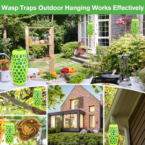 Chingyoo <strong>Wasp</strong> Trap Bee Catcher Outdoor Hanging With 4 Sticky <strong>Bug</strong> Boards,Non-Toxic And Reusable Yellow Jacket Trap For Garden - Product Image 6