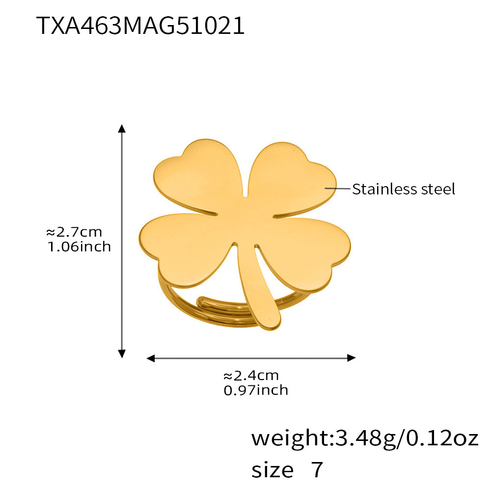 Anello di fiori a quattro foglie amore Txa463-golden-7