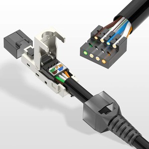 Cat6A/7/8 ağ aletsiz çinko alaşımlı korumalı Ethernet 10Gbps 22AWG SFTP kabloları aletsiz RJ45 konnektörleri için sonlandırma fişleri - Product Image 5