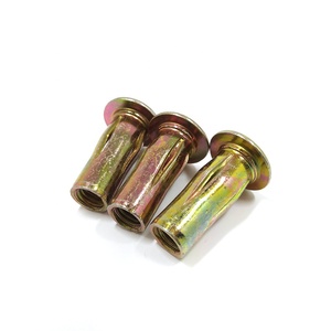 Carbon Steel Yellow Zinc <strong>Rivet</strong> <strong>Nut</strong> Knurled Nutsert Rivnut Thread <strong>Nut</strong> Flat Head Round Body <strong>AVK</strong> Type <strong>Rivet</strong> <strong>Nut</strong>