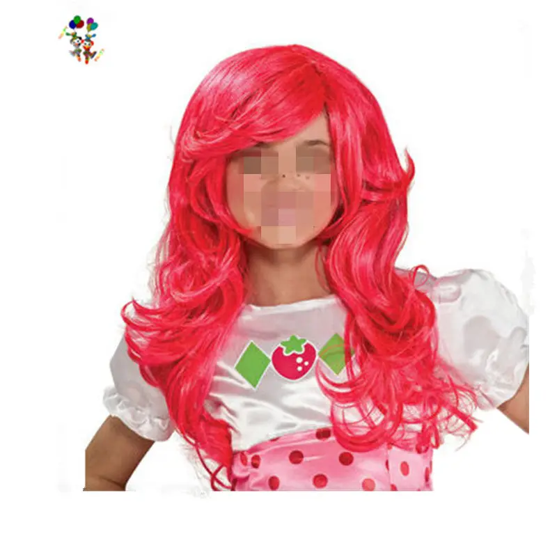 Disfraz de fiesta para niñas, peluca sintética de pastel corto de fresa, HPC-1175