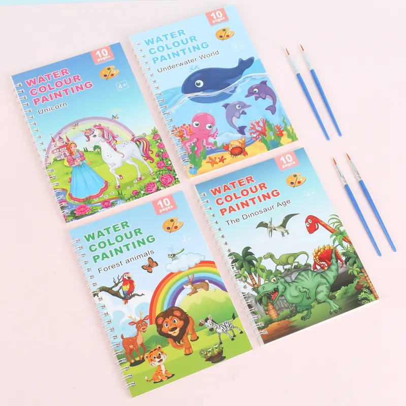 Commercio all'ingrosso a buon mercato libri da colorare acqua colore set di libri per bambini