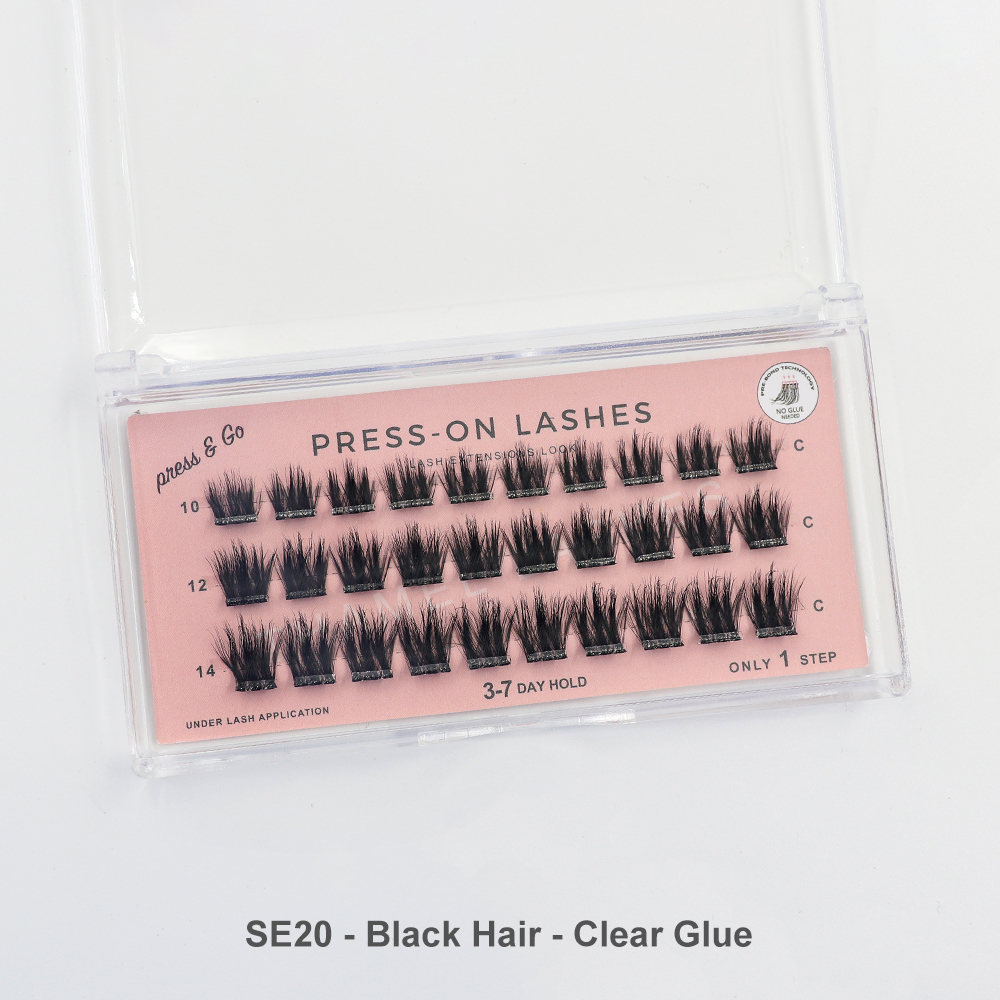 3 lignes - SE 20 - Cheveux noirs - Colle transparente