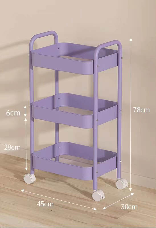 Support à trois niveaux amélioré pour bâtons de taro violet - Roue universelle
