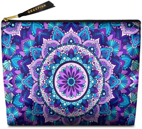Purple mandala flower-makeup bags