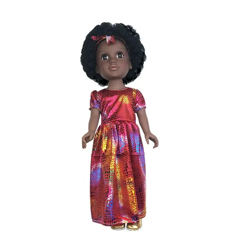 ใหม่ล่าสุดน่ารักของเล่น DIY ของเล่น18นิ้วแอฟริกันตุ๊กตาสำหรับเด็ก
