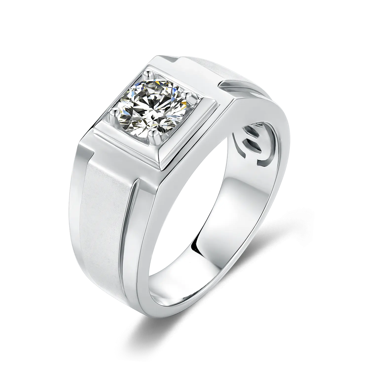 Hoge Kwaliteit Moissanite Eeuwigheid Sieraden 925 Zilveren Ring Ontwerp 1ct Moissanite Engagement Mannen Ring