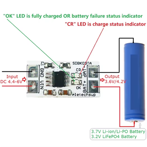 SDBK03TA Mini Mppt Solar <strong>Charge</strong> <strong>Controller</strong> 4.2V/3.7V 3.6V/3.2V Charger Module Dc 5V 1A Board for I-Ion/li-Po Lifepo4 Battery - Product Image 4