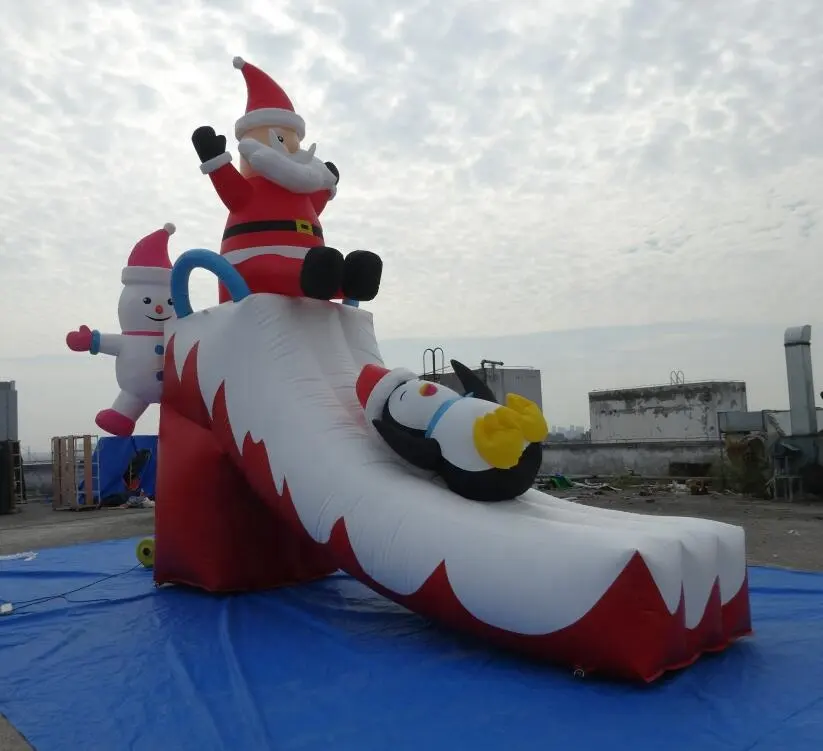 Feliz natal inflável personalizado ao ar livre papai noel