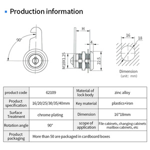 Hot Selling 16Mm Keyd Alike Black Color Lift Sleutelschakelaar <span class=keywords><strong>Lock</strong></span> High Security Zink Legering Metalen Mail Cam <span class=keywords><strong>Lock</strong></span> <span class=keywords><strong>Lock</strong></span> Cilinders - Product Image 5