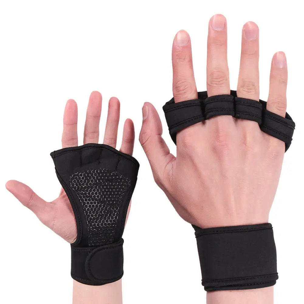 Neopren Gewichtheben Sport handschuhe Hand Handflächen schutz abdeckung für Lang hantel Powerlifting Kraft training Halb finger handschuhe